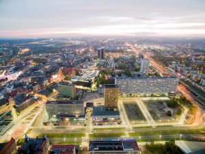 Katowice Korfantego z drona